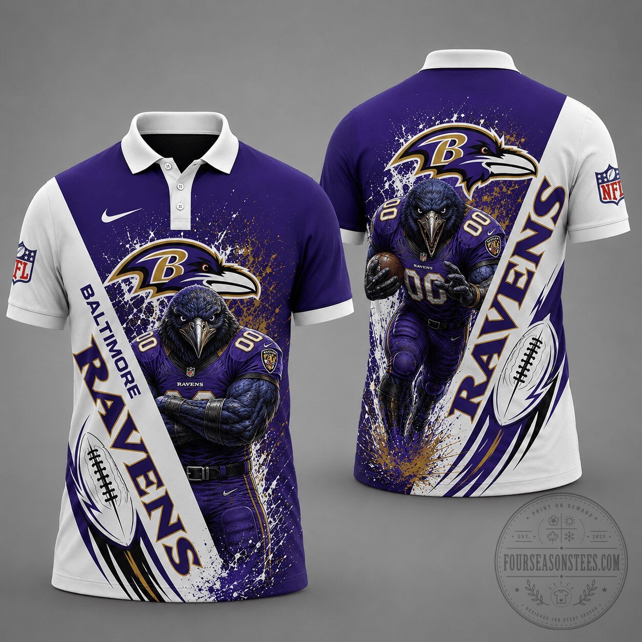Baltimore Ravens | Premium NFL Gridiron Spirit Polo Shirt NY