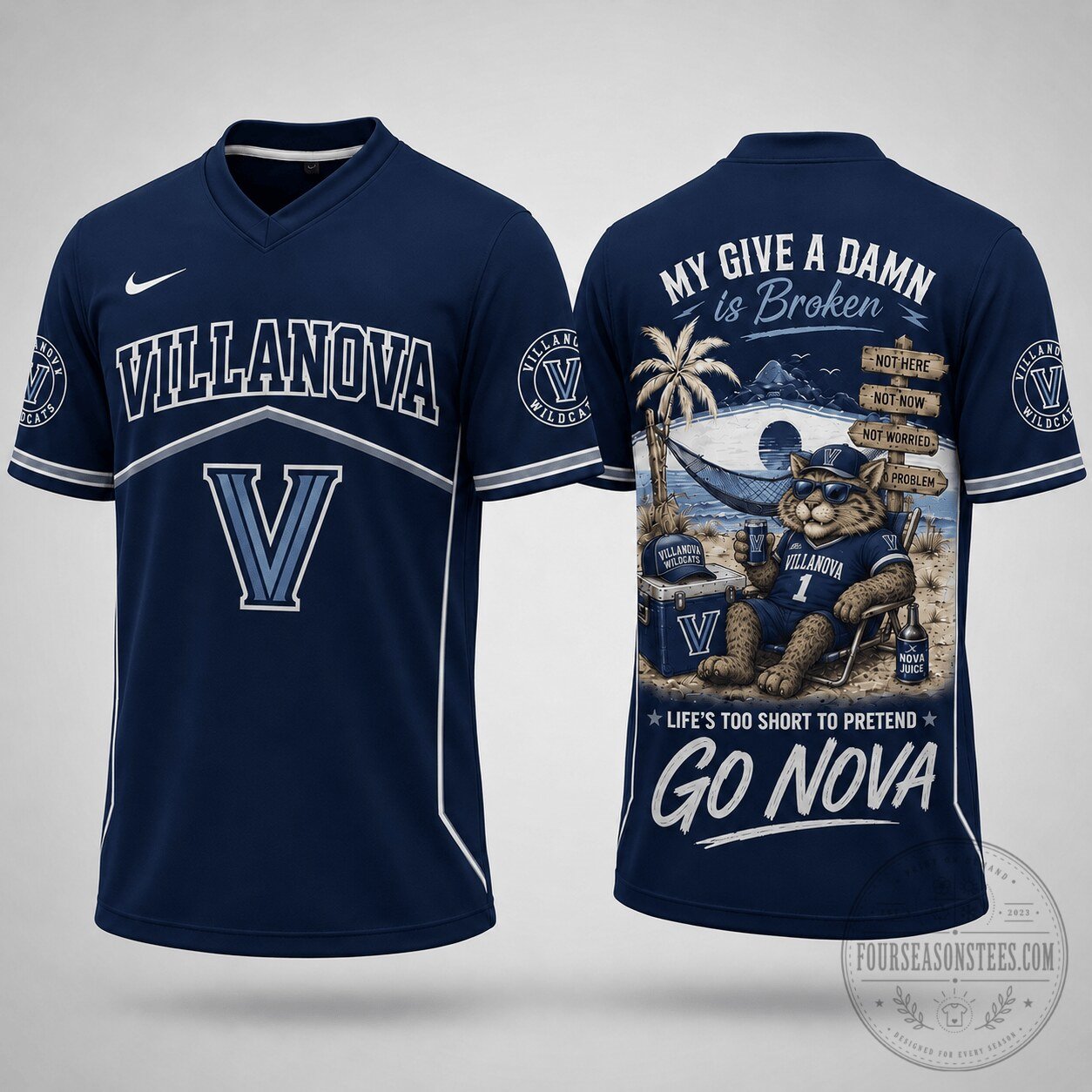Villanova Wildcats My Give A Damn Is Broken Go Nova NCAA Football Jersey
