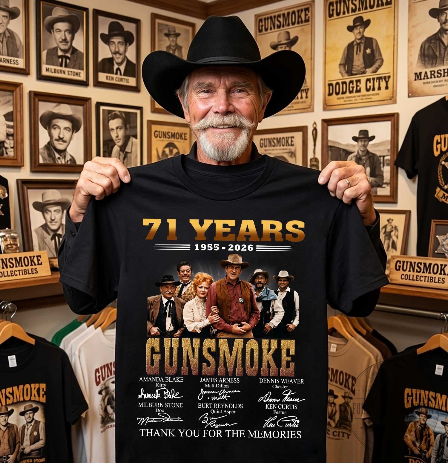 Gunsmoke 71 Years 1955-2026 Thank You For The Memories T-Shirt