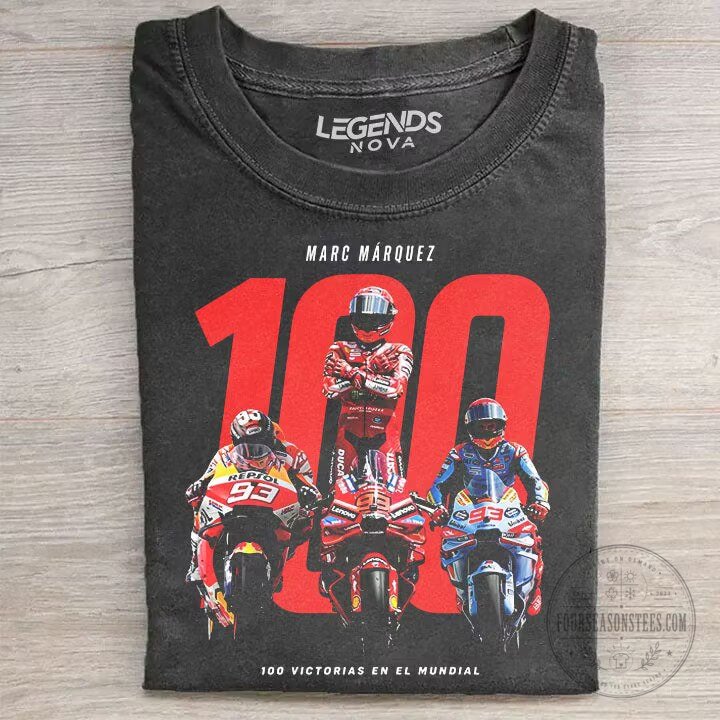 Marc Marquez 100 Victories Grand Prix Motorcycle Racing T-Shirt
