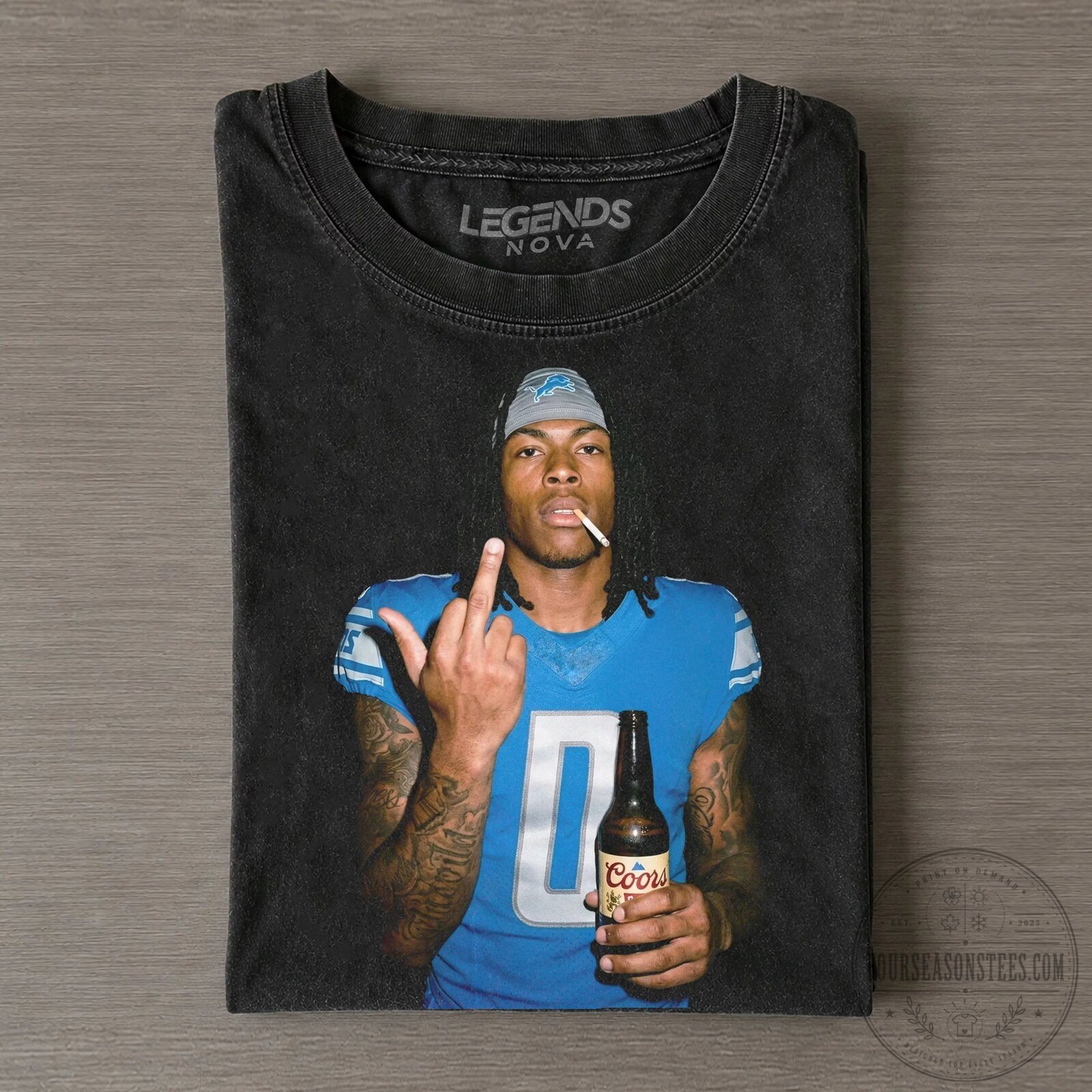 Jahmyr Gibbs Detroit Football Player Vintage Style Graphic T-Shirt