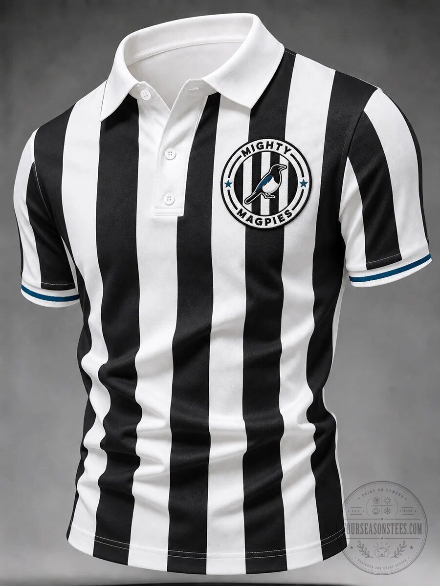 Mighty Magpies Football Fan Polo Shirt for Men