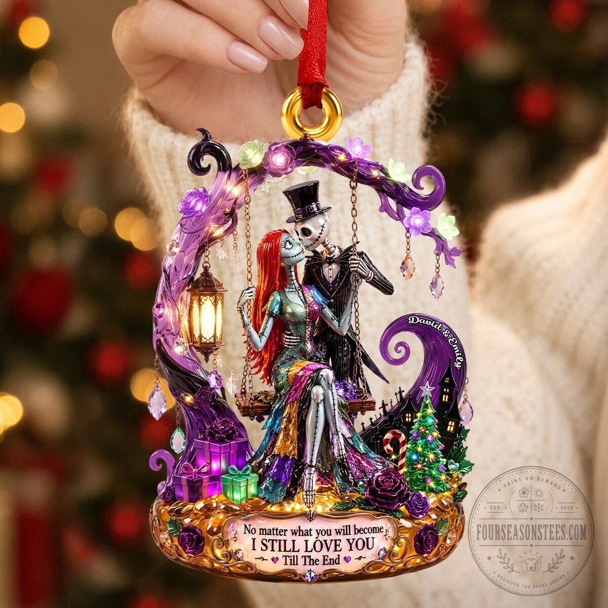 Nightmare Before Christmas Jack and Sally Personalized Christmas Tree Ornament 11 Nightmare Before Christmas Jack and Sally Personalized Christmas Tree Ornament