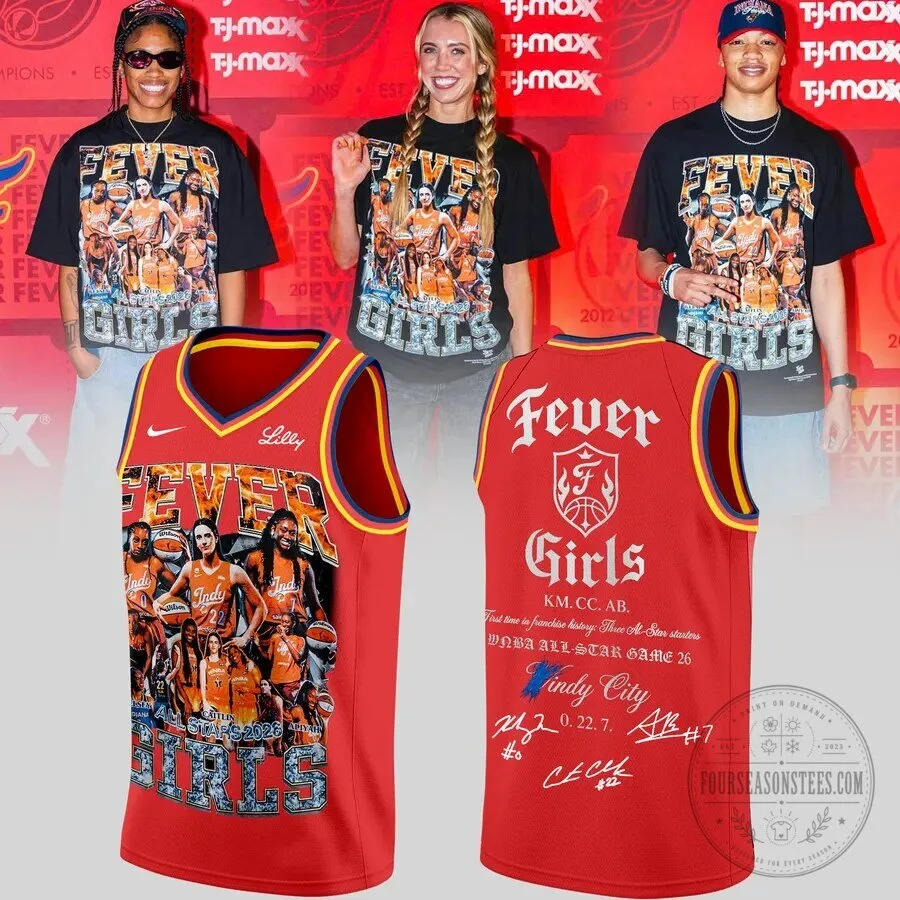 Exclusive Indiana Fever Basketball Jersey featuring All-Stars Aliyah Boston, Caitlin Clark, Kelsey Mitchell