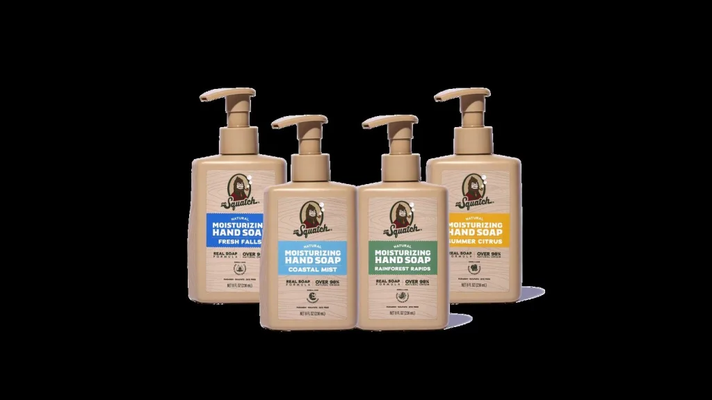 Natural Moisturizing Hand Soap 4-Pack by Dr. Squatch, Fresh Falls, Coastal Mist, Rainforest Rapids, Summer Citrus