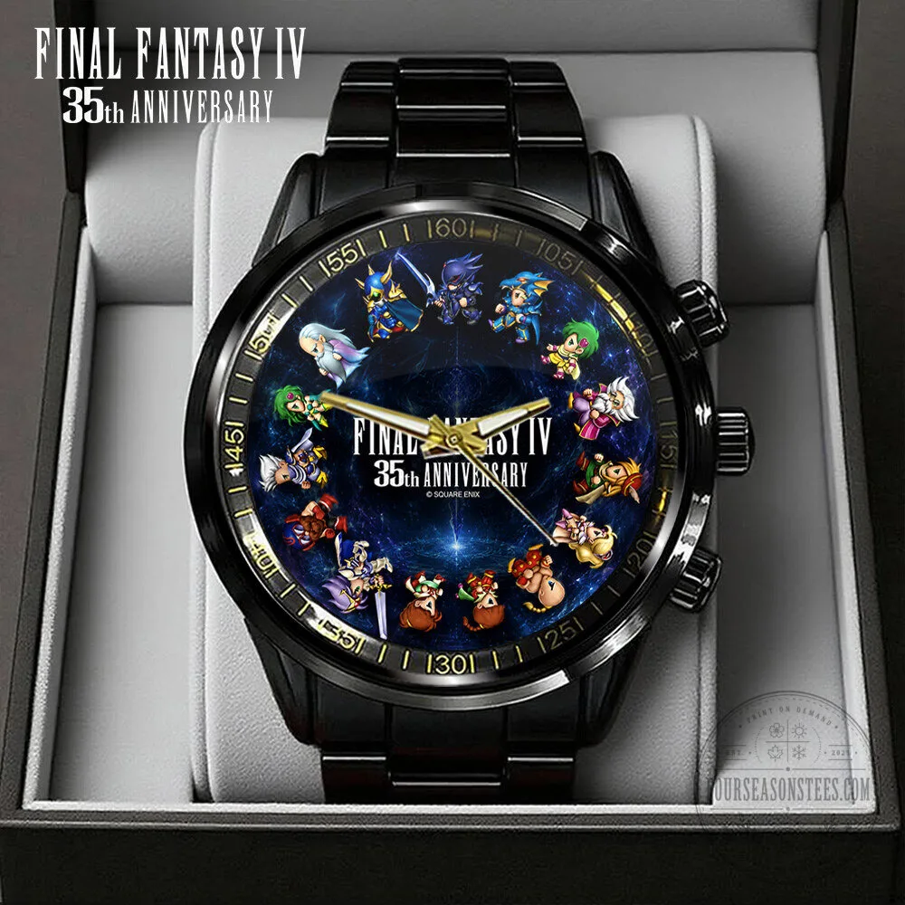 35th Anniversary Black Stainless Steel Watch for Final Fantasy IV 6 35th Anniversary Black Stainless Steel Watch for Final Fantasy IV