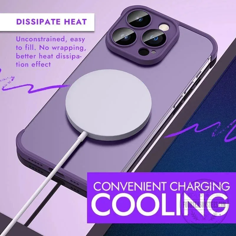 Purple Silicone Phone Case with Lens Protection and Heat Dissipation for iPhone