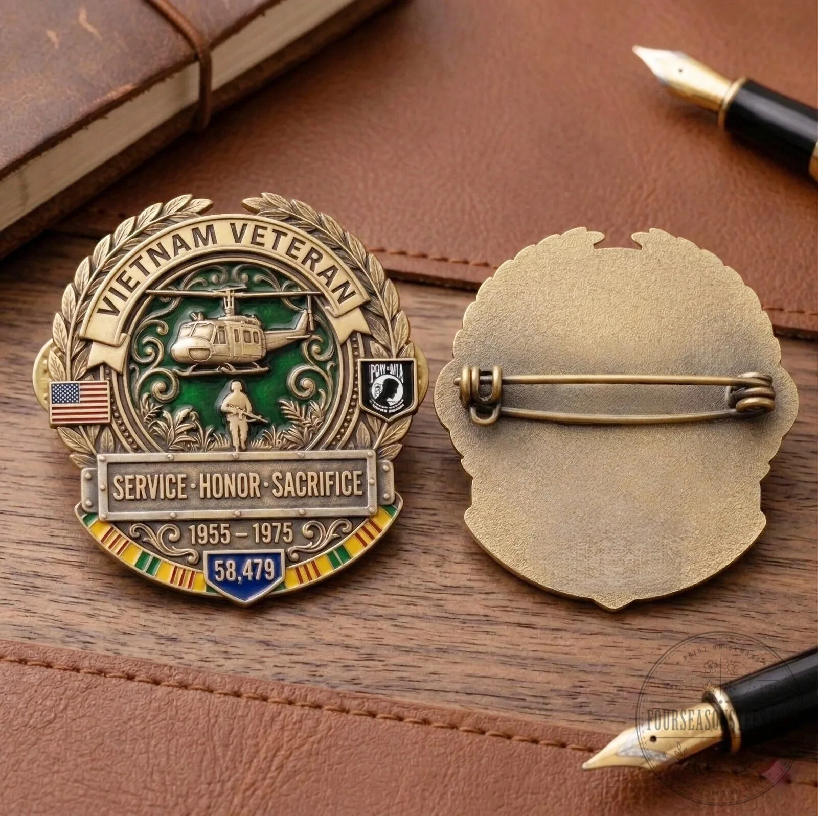 Vietnam Veteran Service Honor Sacrifice Commemorative Pin