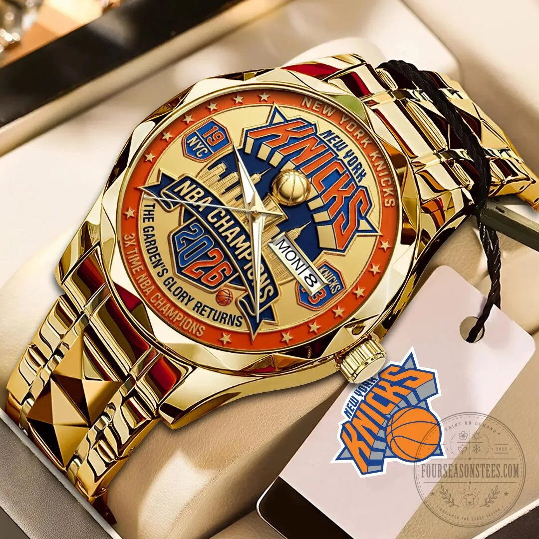 New York Knicks NBA Champions Gold Tone Luxury Quartz Watch