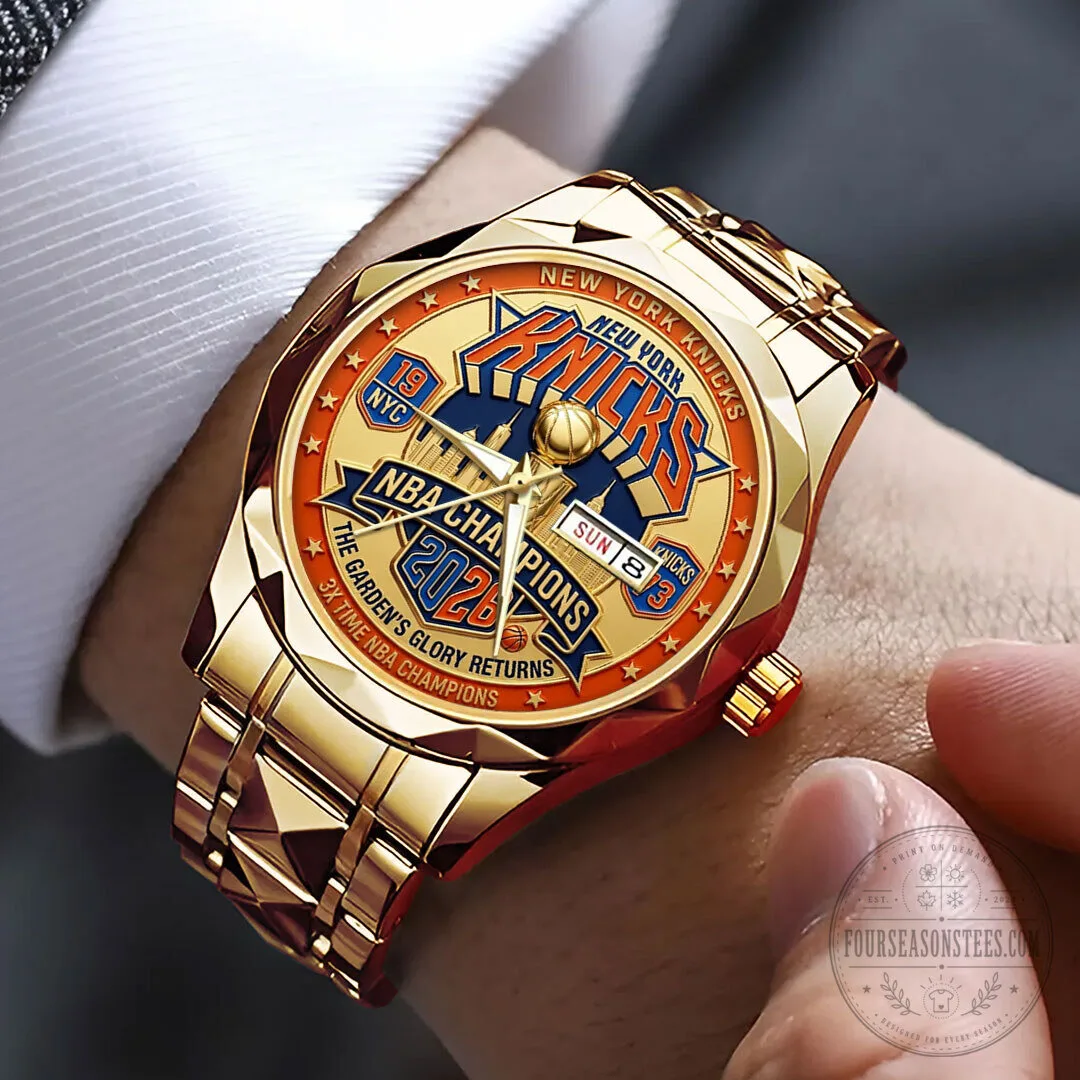 New York Knicks NBA Champions Gold Tone Luxury Quartz Watch 11 New York Knicks NBA Champions Gold Tone Luxury Quartz Watch