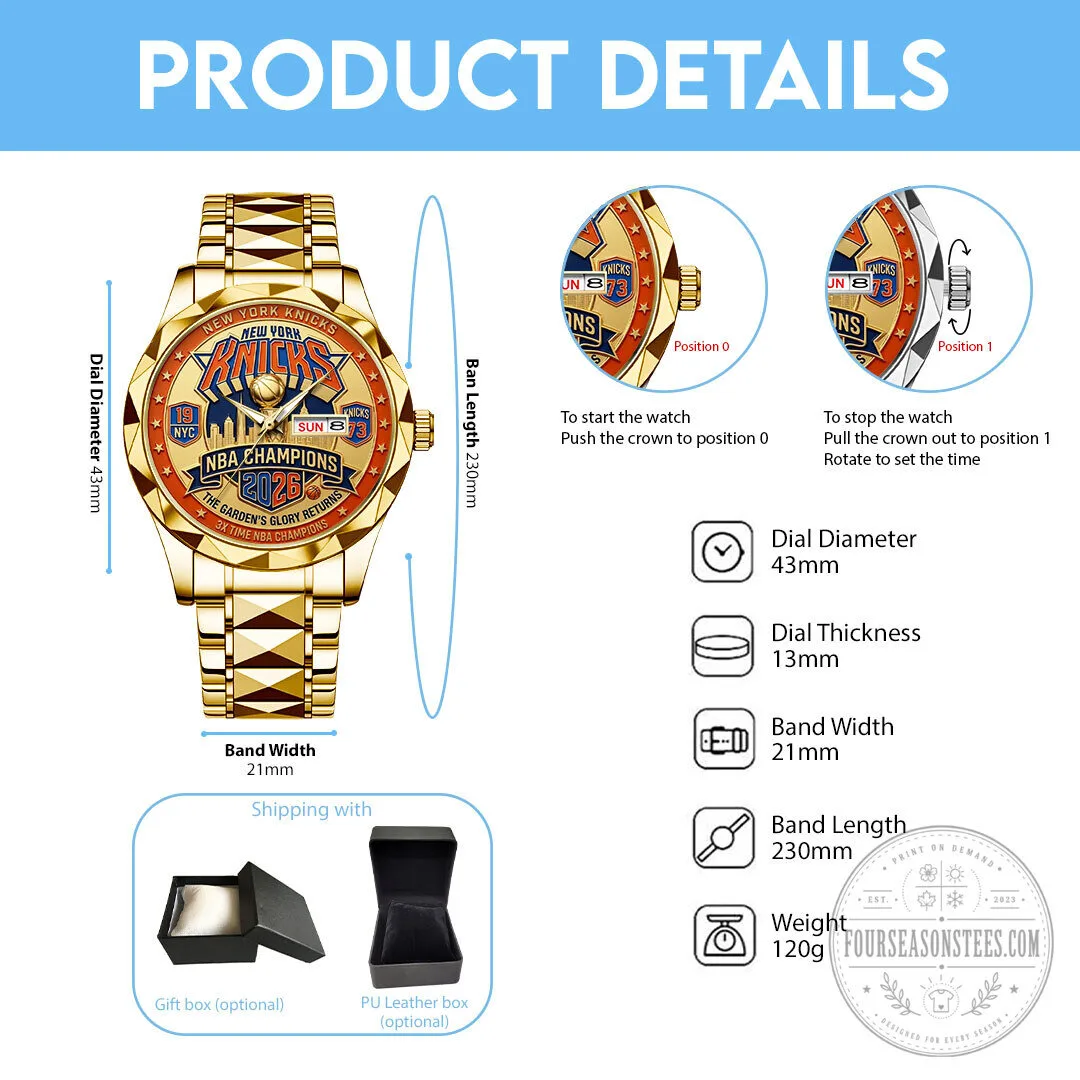 New York Knicks NBA Champions Gold Tone Luxury Quartz Watch 13 New York Knicks NBA Champions Gold Tone Luxury Quartz Watch