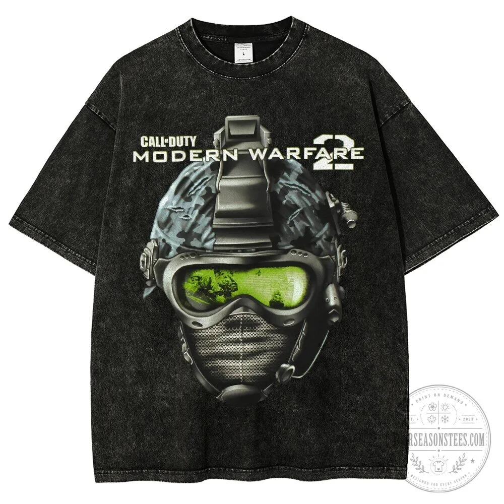 Call of Duty Modern Warfare 2 Video Game Washed Black T-Shirt