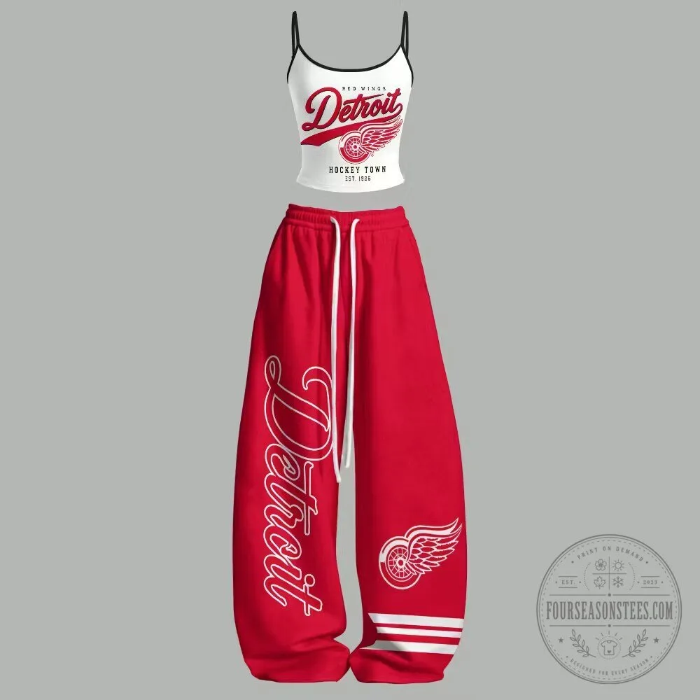 Detroit Red Wings Hockey Town Two-Piece Pajama Set 1 Detroit Red Wings Hockey Town Two-Piece Pajama Set