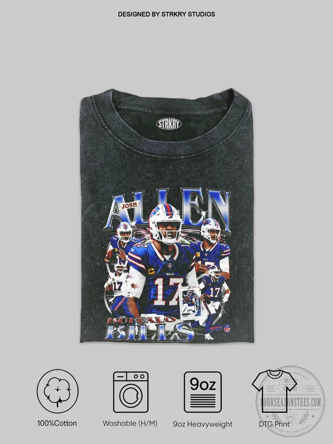 Buffalo Bills Quarterback Graphic T-Shirt featuring Josh Allen