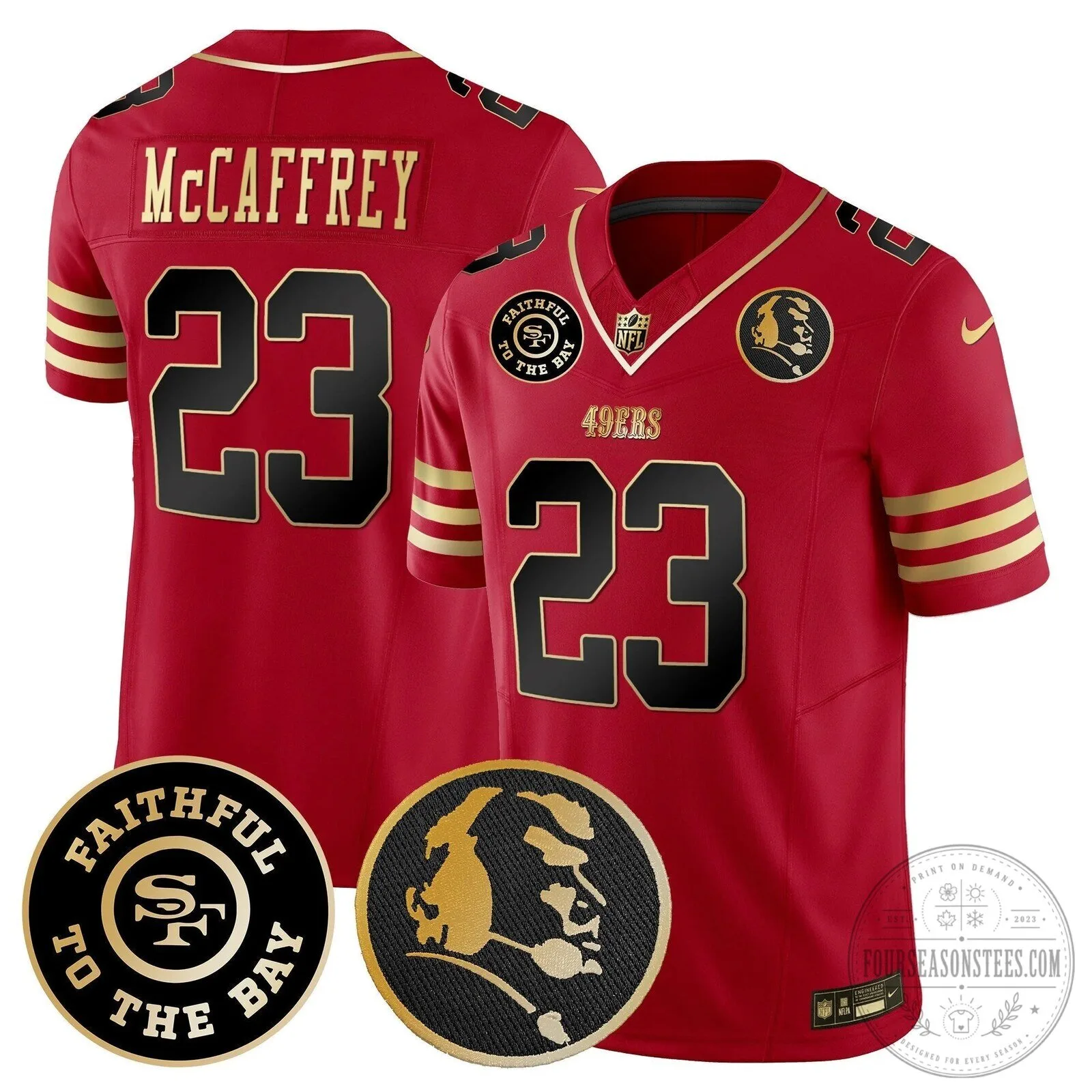 San Francisco 49ers Christian McCaffrey John Madden Vapor Football Jersey 64 San Francisco 49ers Christian McCaffrey John Madden Vapor Football Jersey