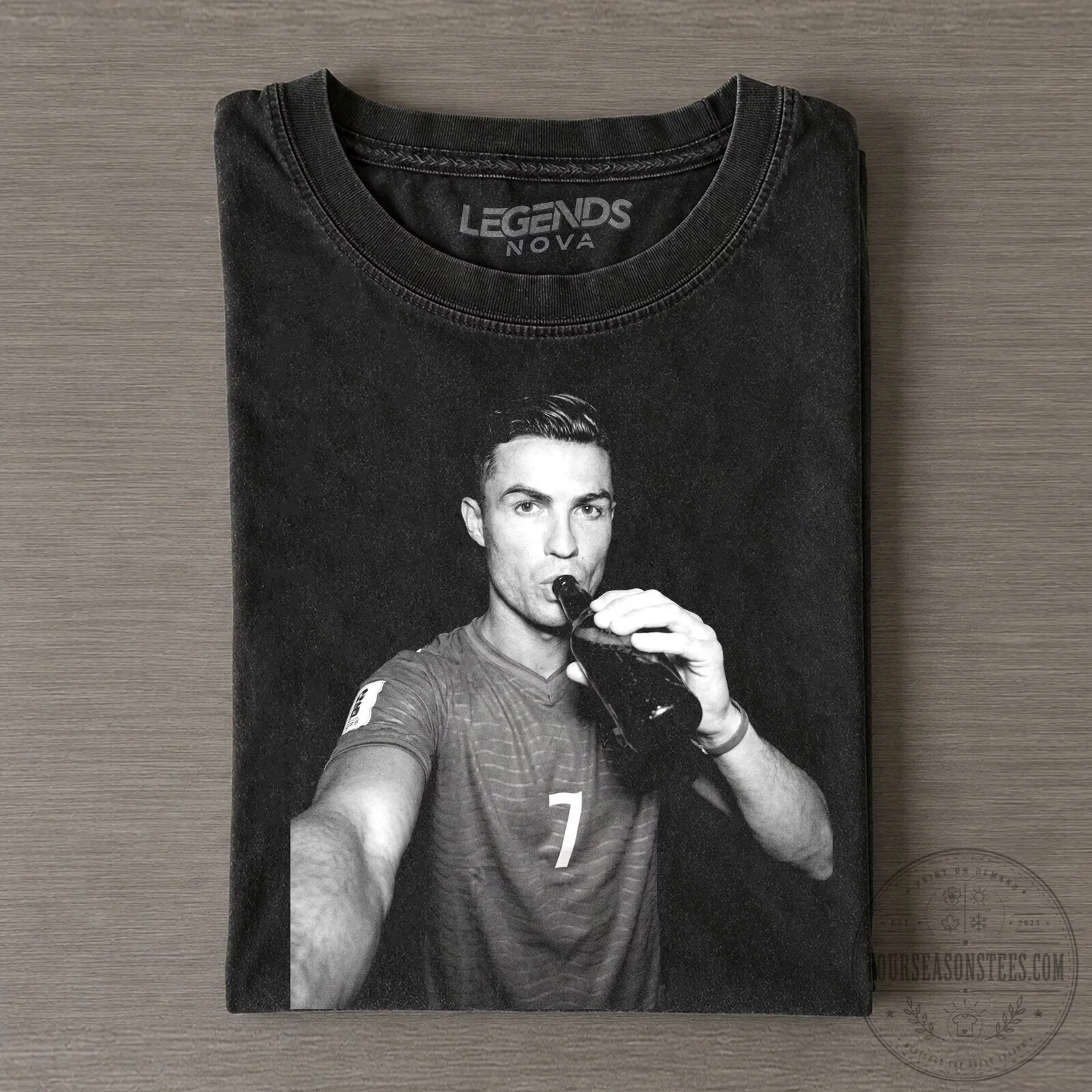 Cristiano Ronaldo Legends Nova Black and White Photo T-Shirt