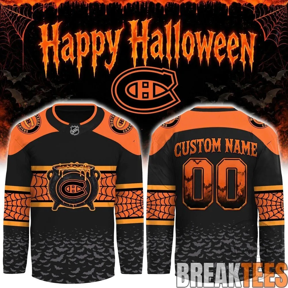 Montreal Canadiens Halloween Day Custom Name and Number Hockey Jersey