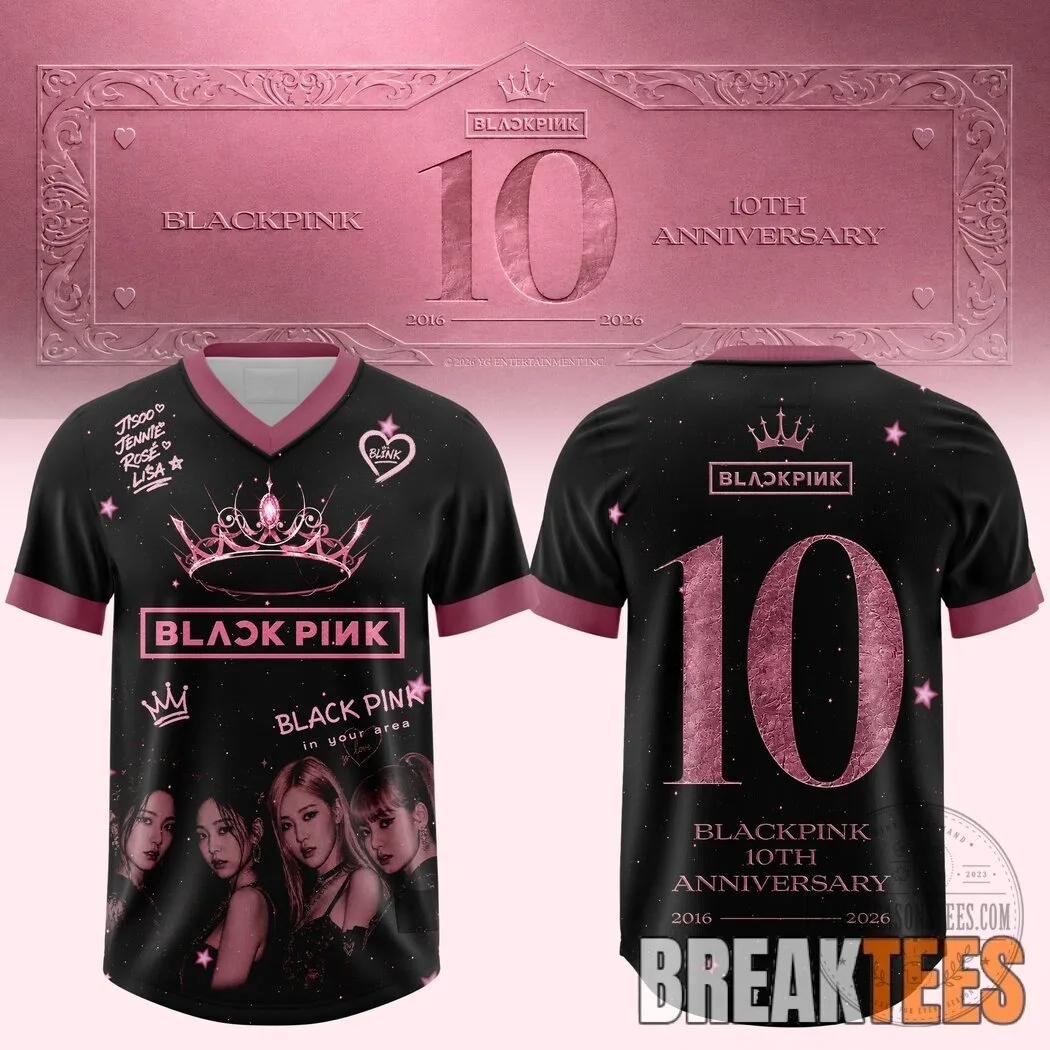 Blackpink 10th Anniversary K-Pop Music Group Football Jersey 3 Blackpink 10th Anniversary K-Pop Music Group Football Jersey