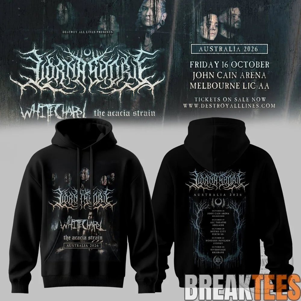 Lorna Shore Australia New Zealand Tour 2026 Black Hoodie