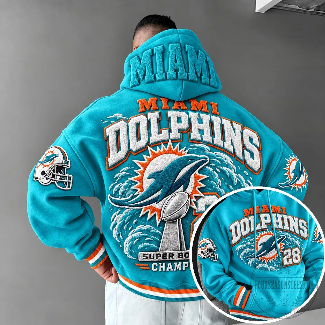 Miami Dolphins Super Bowl Champions Embroidered Hoodie