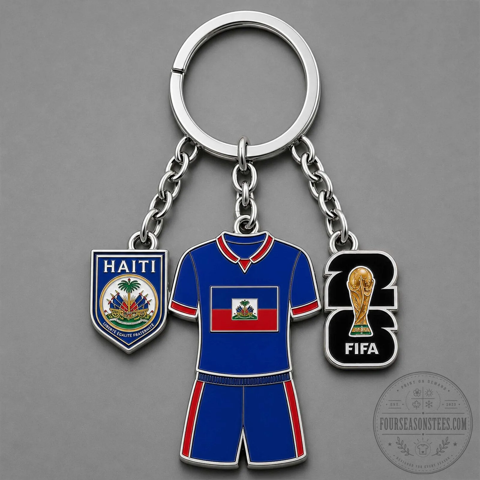 Haiti National Football Team World Cup 2026 Soccer Jersey Keychain