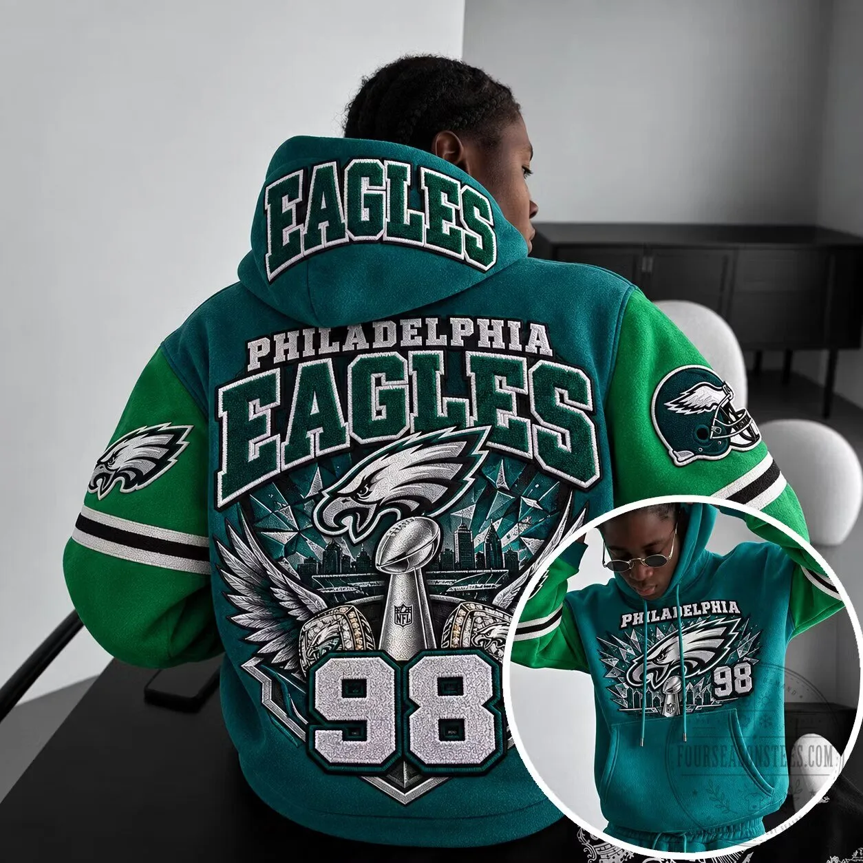 Philadelphia Eagles Super Bowl Champions Varsity Style Hoodie