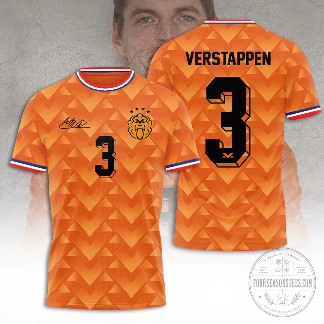 Max Verstappen Racing Number 3 Orange Fan Jersey