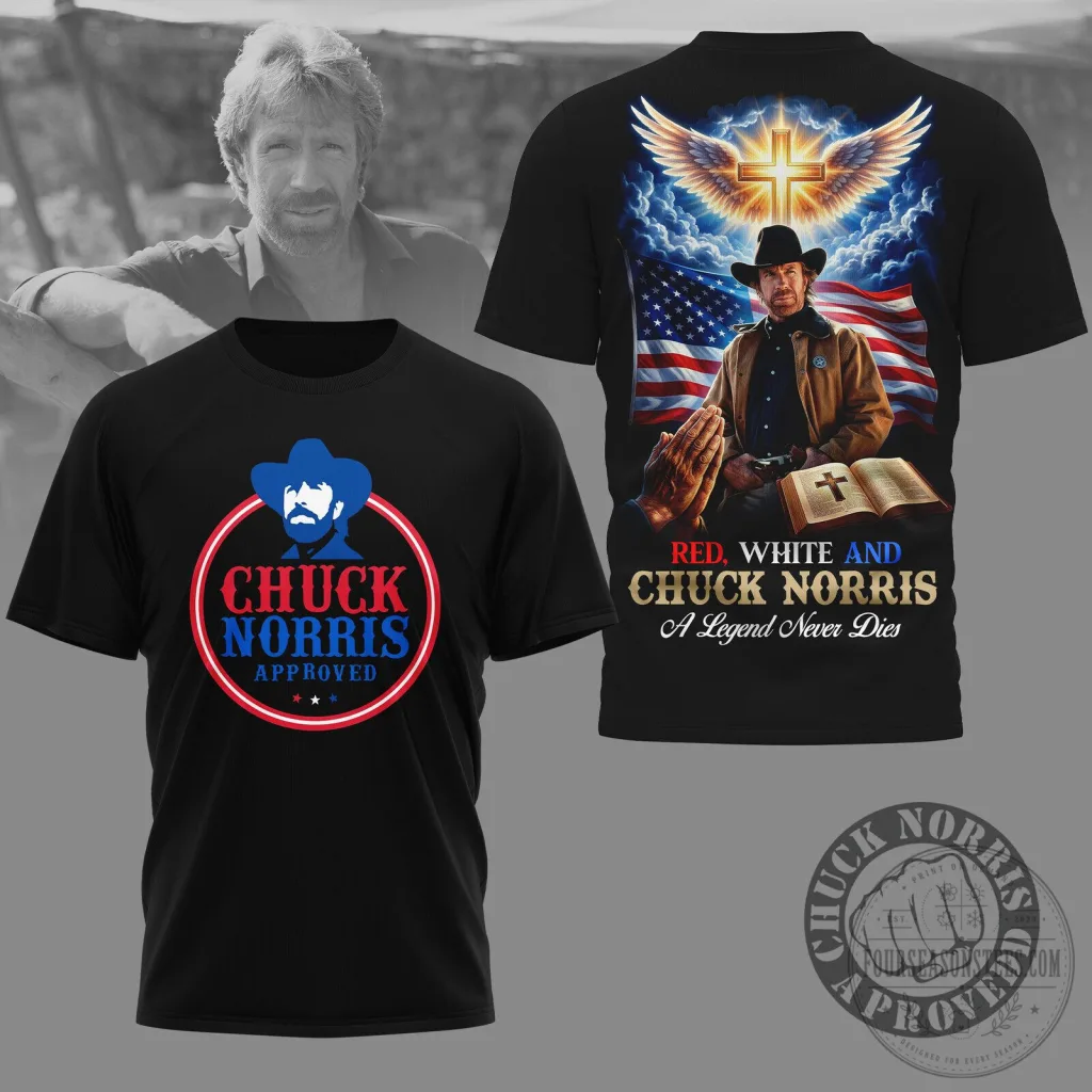 Chuck Norris Approved American Flag Patriotic Christian Cross T-Shirt Chuck Norris Approved American Flag Patriotic Christian Cross T-Shirt