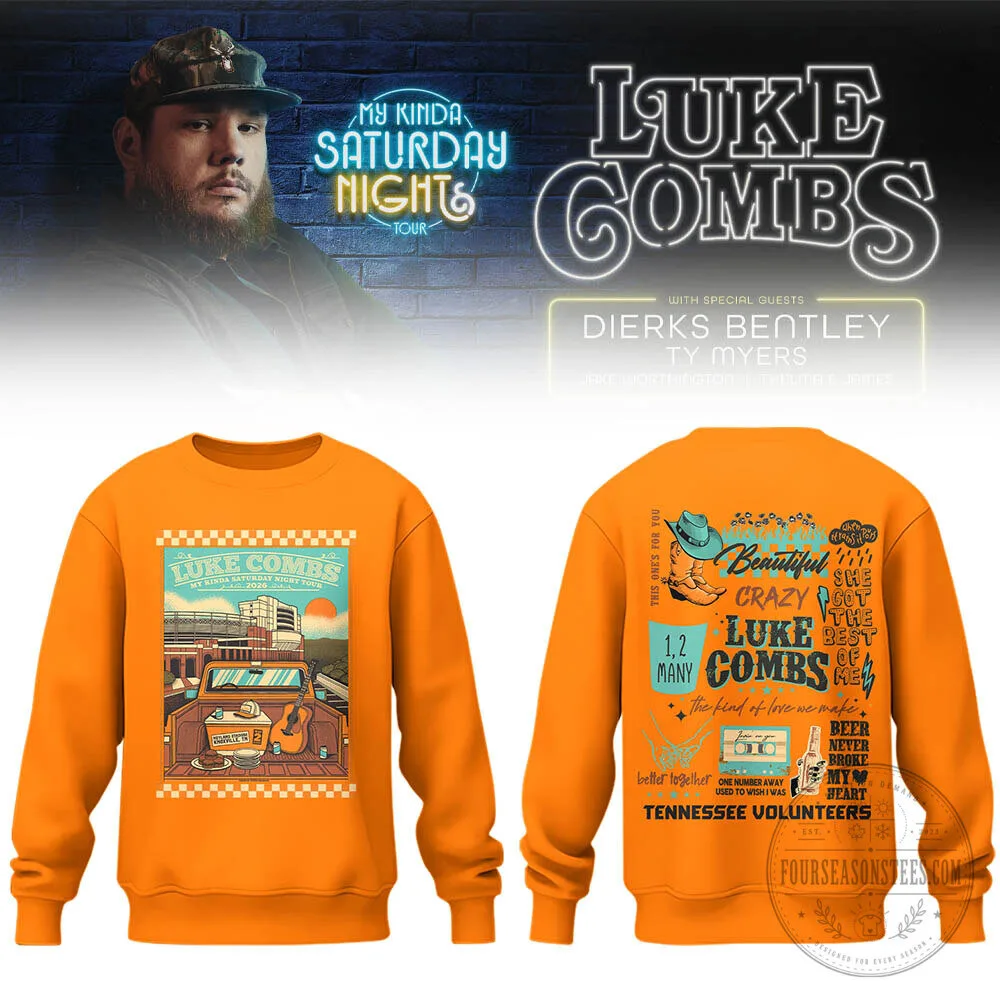 Neyland Stadium Luke Combs My Kinda Saturday Night Tour Tennessee Volunteers Sweatshirt