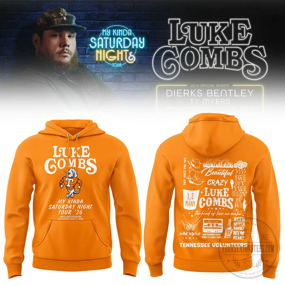 My Kinda Saturday Night Tour Hoodie 2026 by Luke Combs at Neyland Stadium