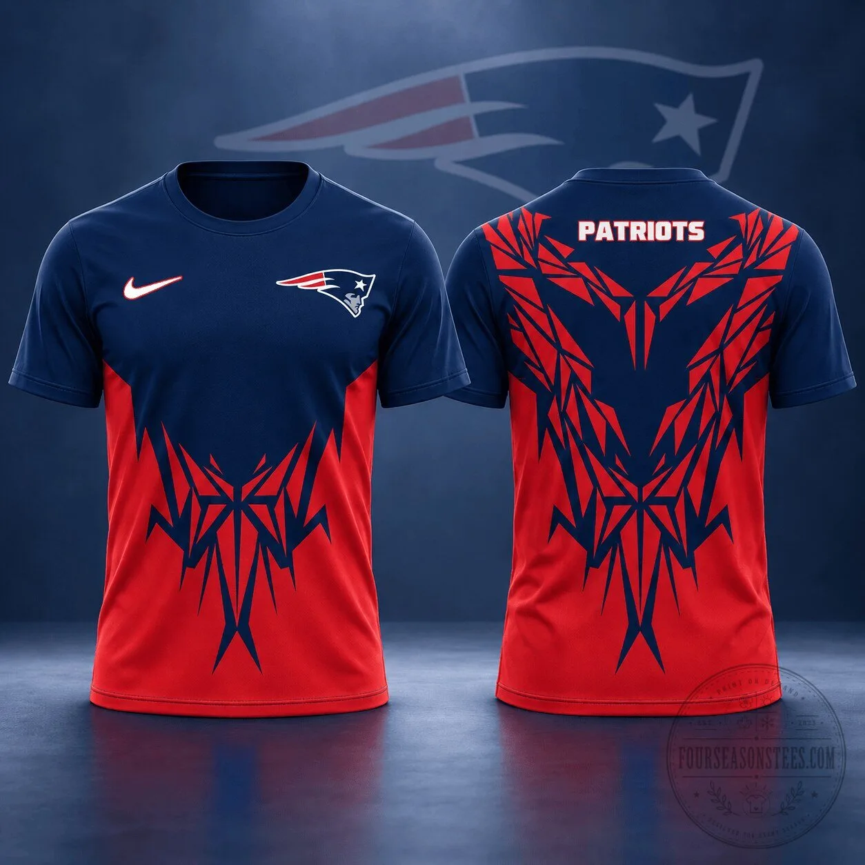 New England Patriots Football Team Graphic Design T-Shirt for Men