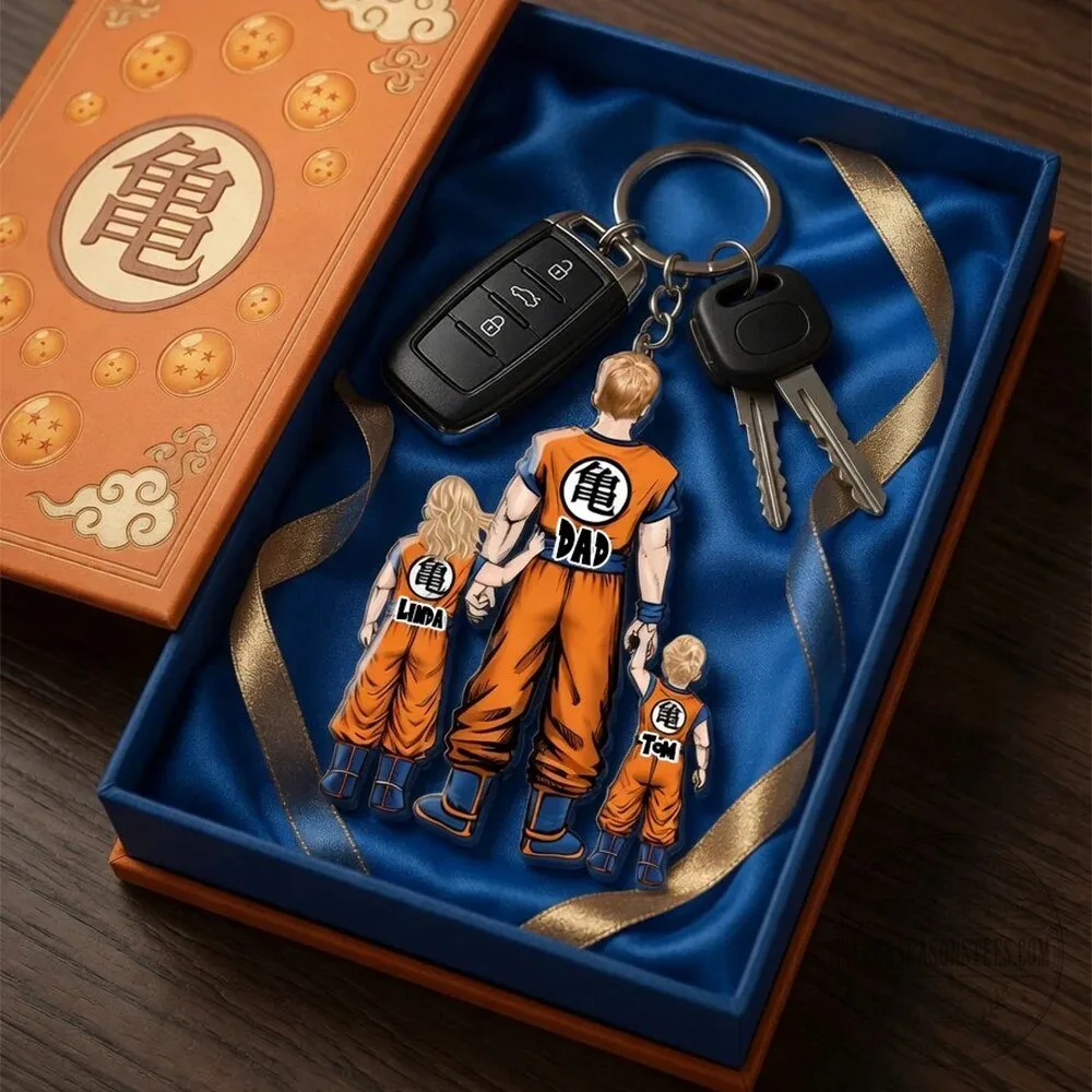 Dragon Ball Z Family Personalized Dad and Kids Acrylic Keychain