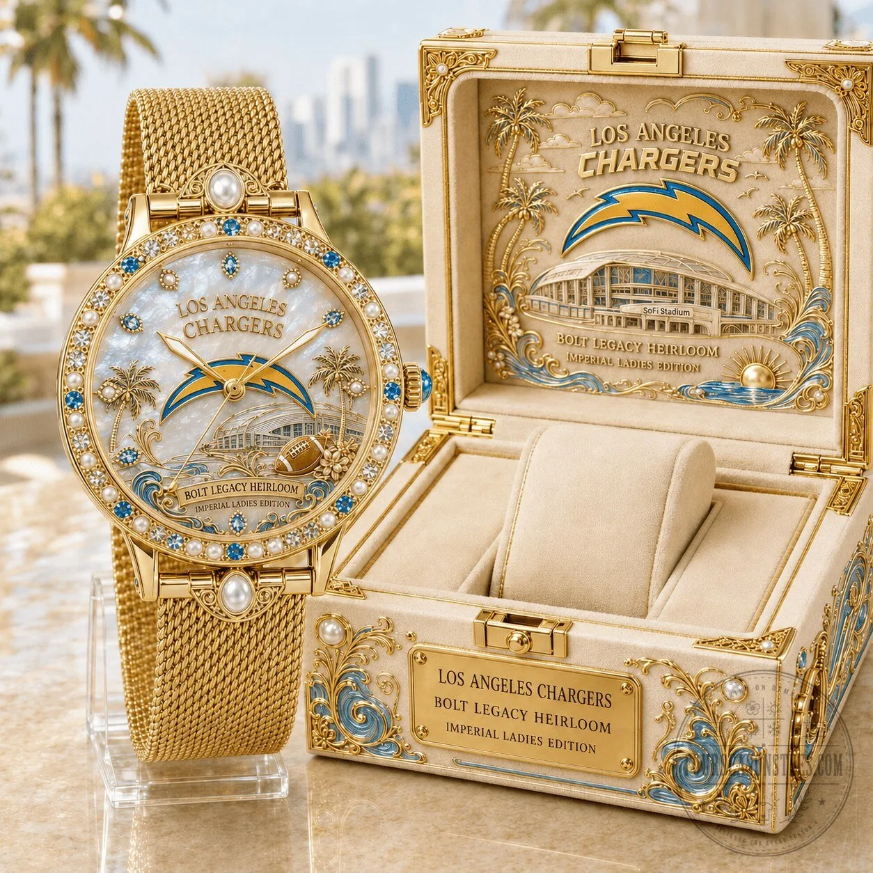 Los Angeles Chargers Bolt Legacy Heirloom Imperial Ladies Edition Watch