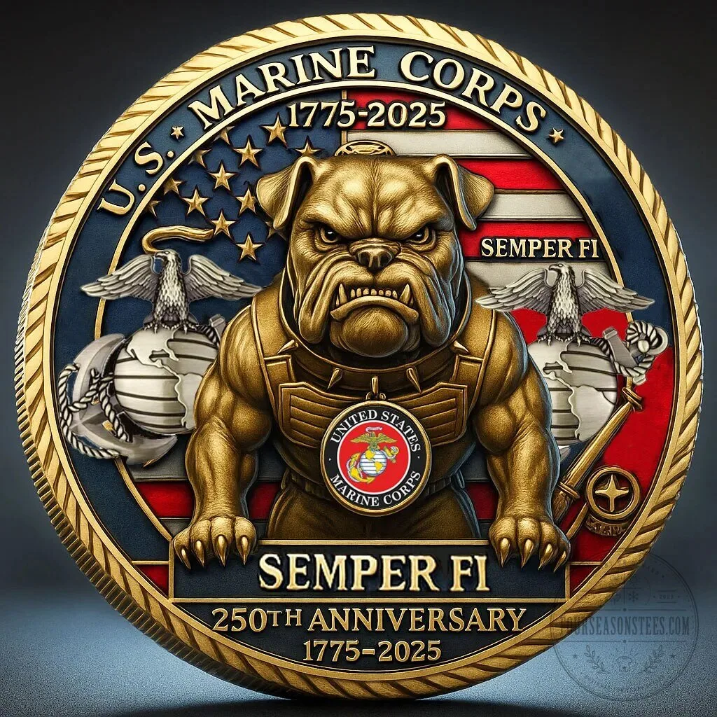 United States Marine Corps 250th Anniversary Semper Fi Bulldog Challenge Coin