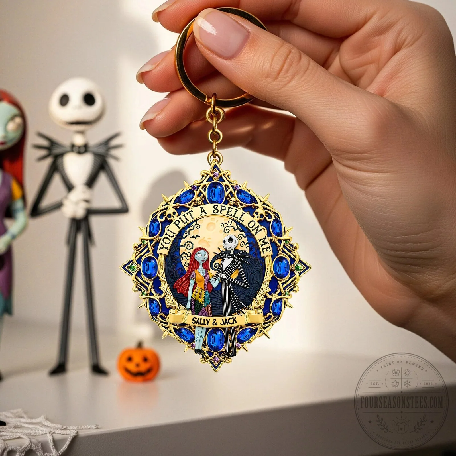 Jack and Sally Keychain from Nightmare Before Christmas - You Put a Spell On Me