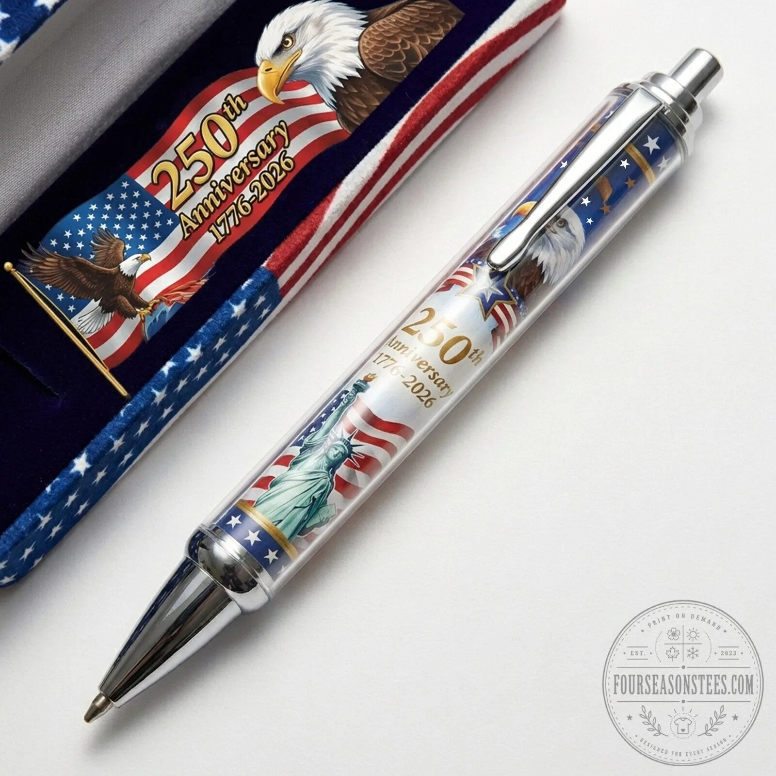 American 250th Anniversary Patriotic Eagle and Statue of Liberty Ballpoint Pen
