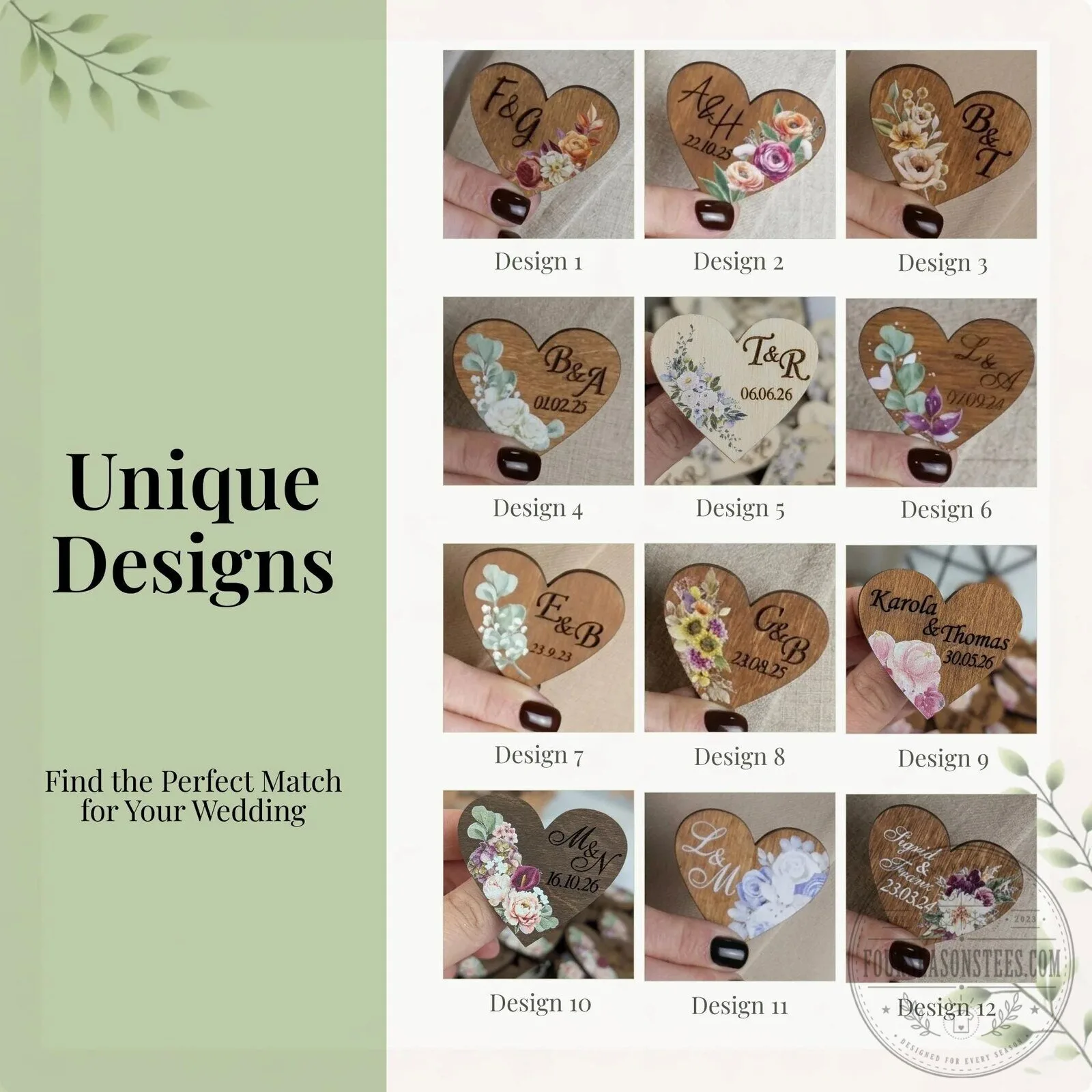 Personalized Sunflower Wedding Heart Pin, Custom Engraved Wooden Lapel Pin 12 Personalized Sunflower Wedding Heart Pin, Custom Engraved Wooden Lapel Pin