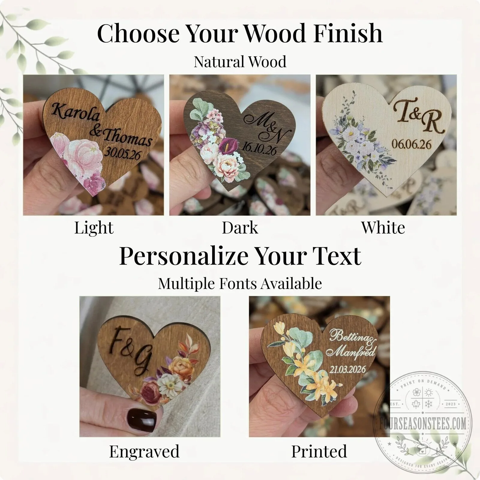 Personalized Sunflower Wedding Heart Pin, Custom Engraved Wooden Lapel Pin 13 Personalized Sunflower Wedding Heart Pin, Custom Engraved Wooden Lapel Pin