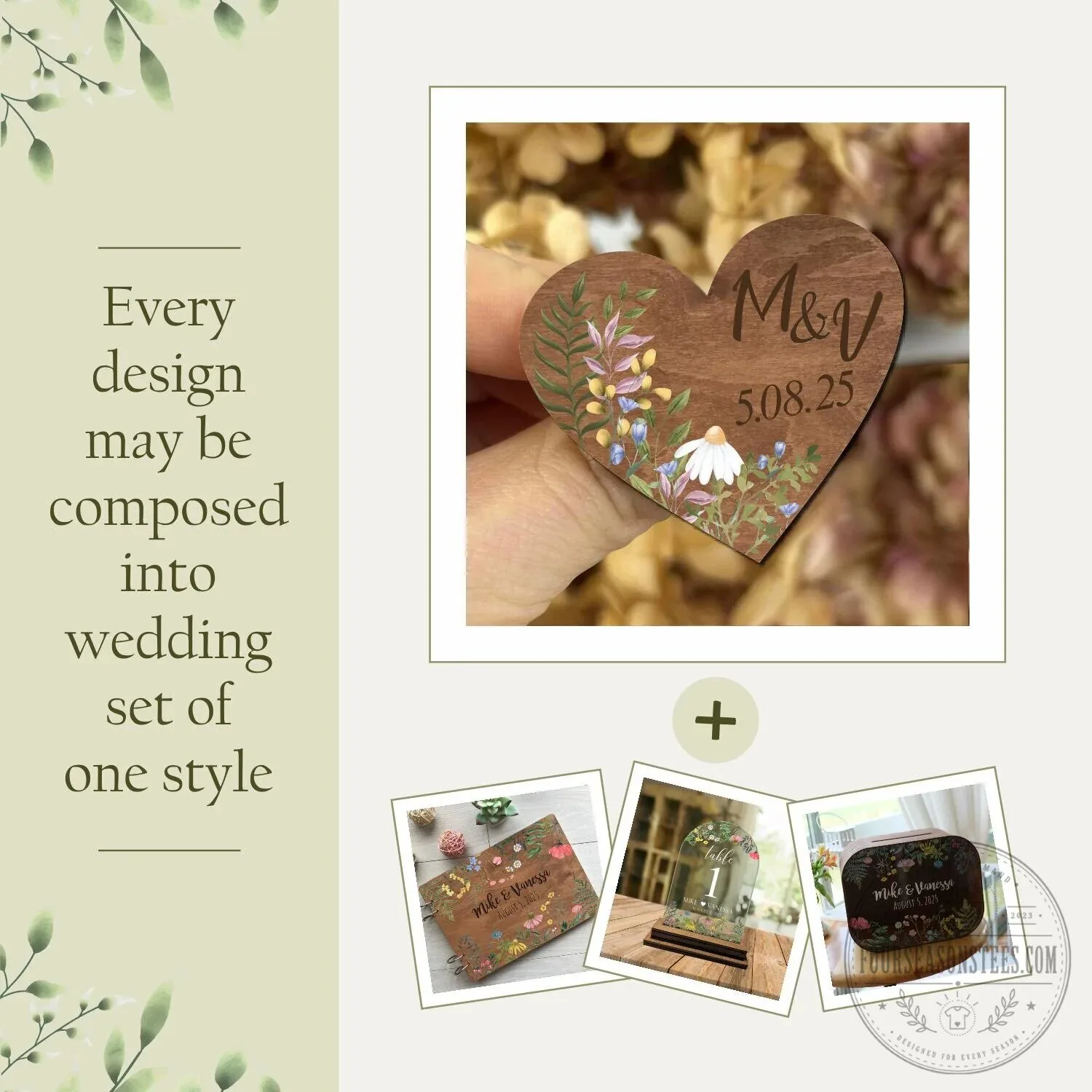 Personalized Sunflower Wedding Heart Pin, Custom Engraved Wooden Lapel Pin 14 Personalized Sunflower Wedding Heart Pin, Custom Engraved Wooden Lapel Pin