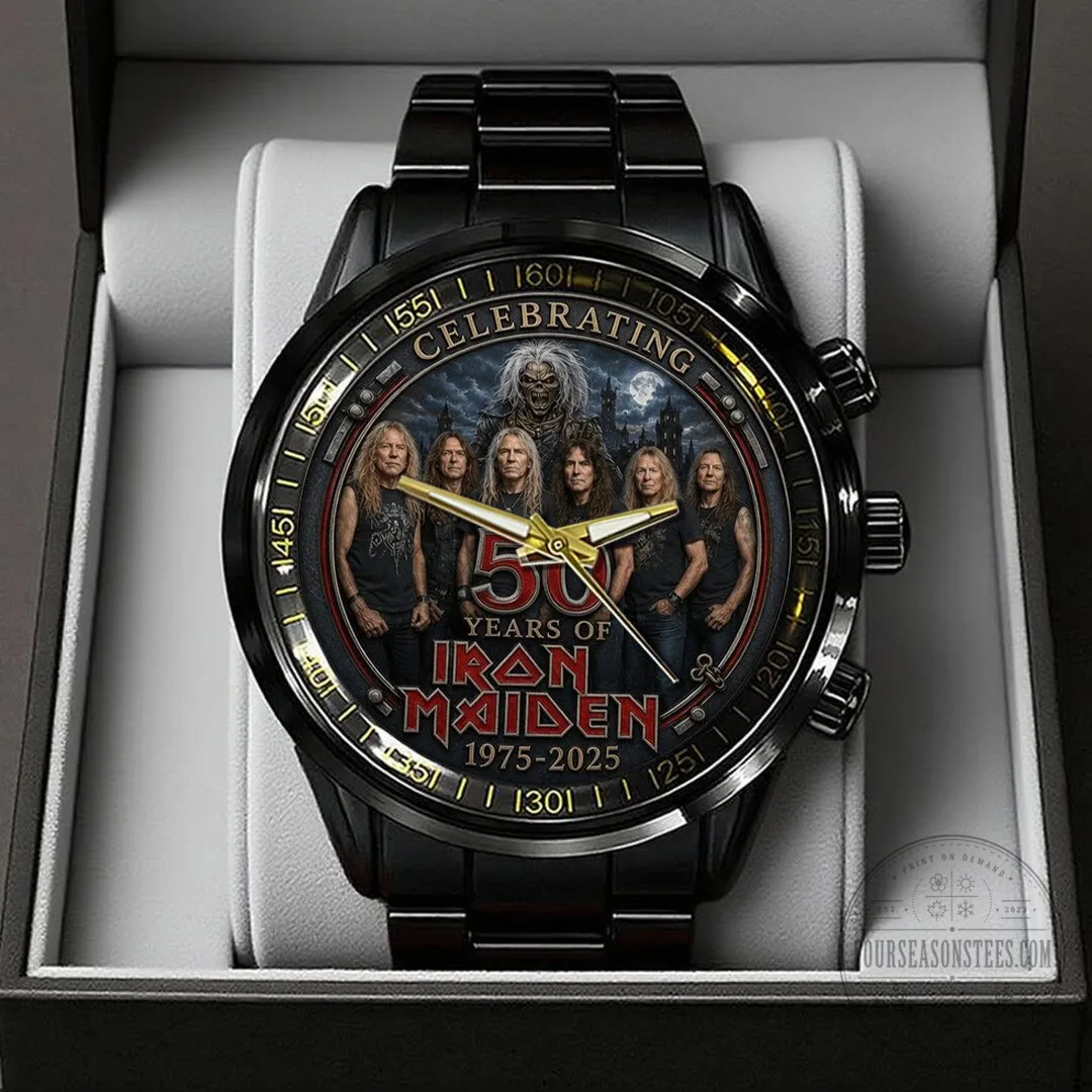 Black Stainless Steel Watch for Iron Maiden's 50th Anniversary