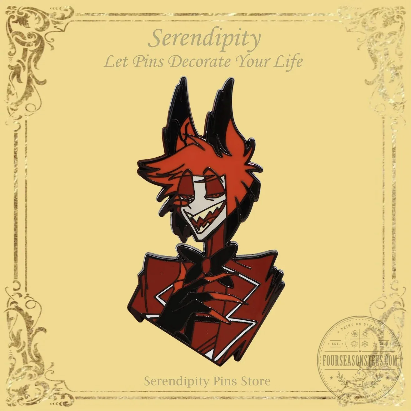 Hazbin Hotel Alastor Character Enamel Pin for Backpack or Jacket
