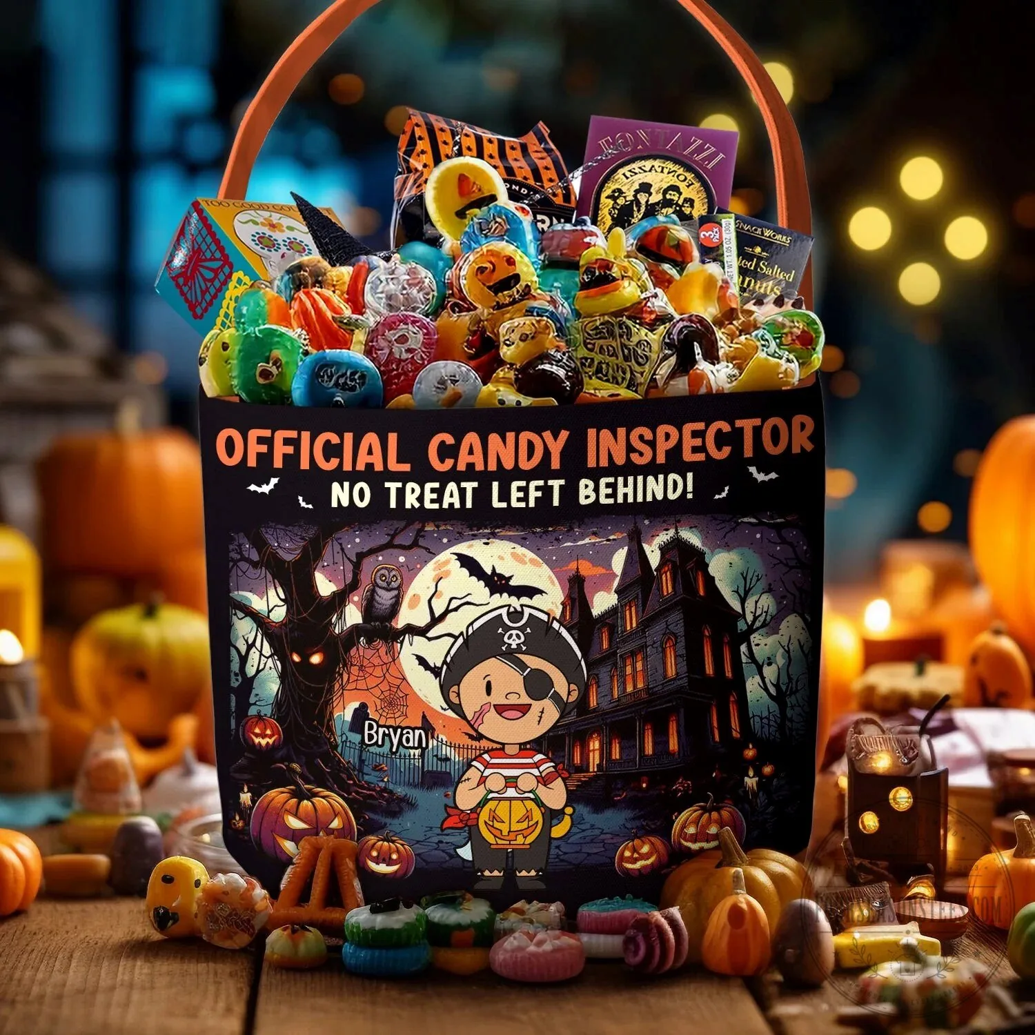Custom Halloween Treat Bucket for Kids - Trick or Treat Bag