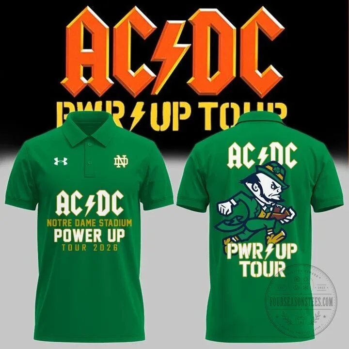 Notre Dame Football AC/DC Power Up Tour 2026 Polo Shirt