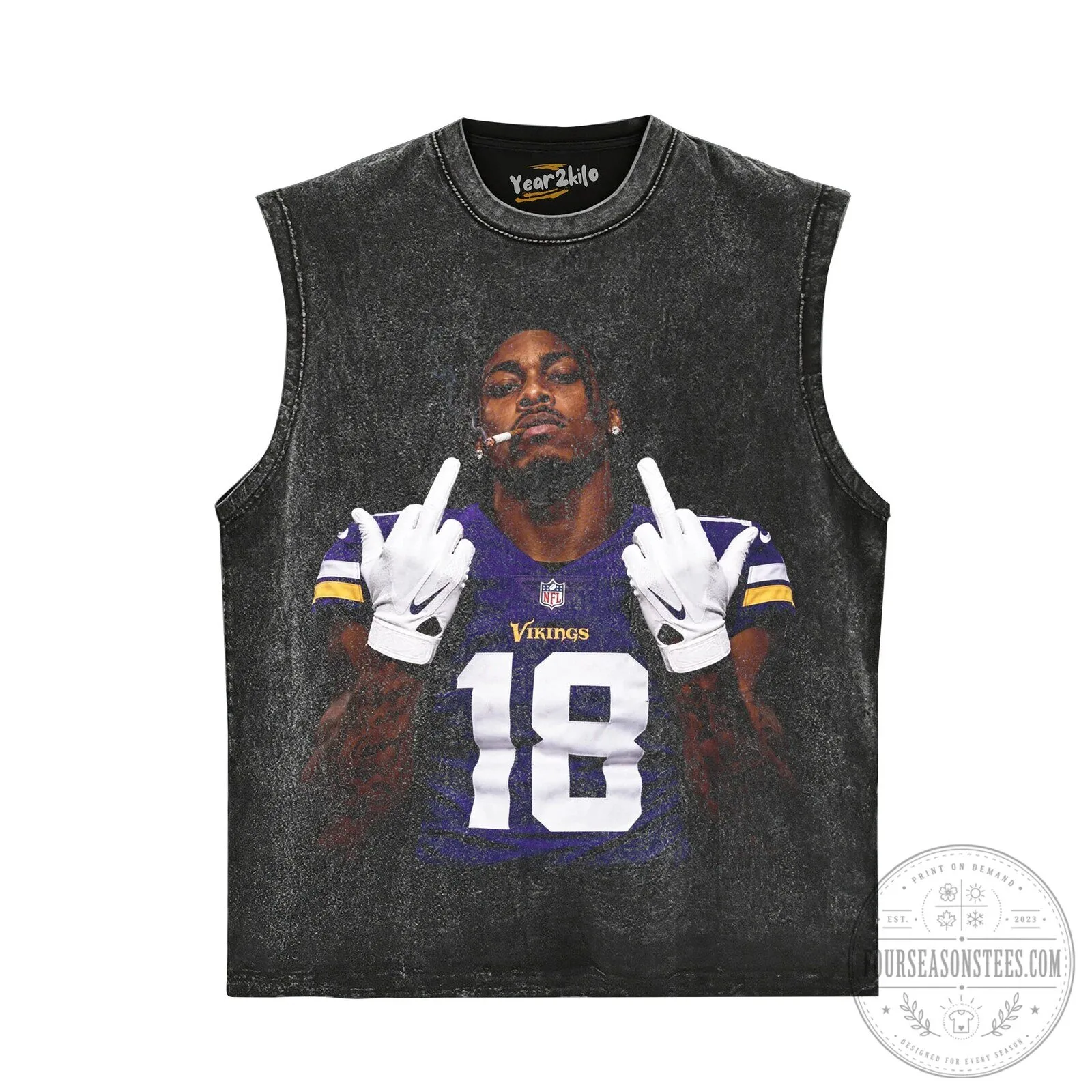 Justin Jefferson Middle Finger Vikings Number 18 Football T-Shirt 15 Justin Jefferson Middle Finger Vikings Number 18 Football T-Shirt
