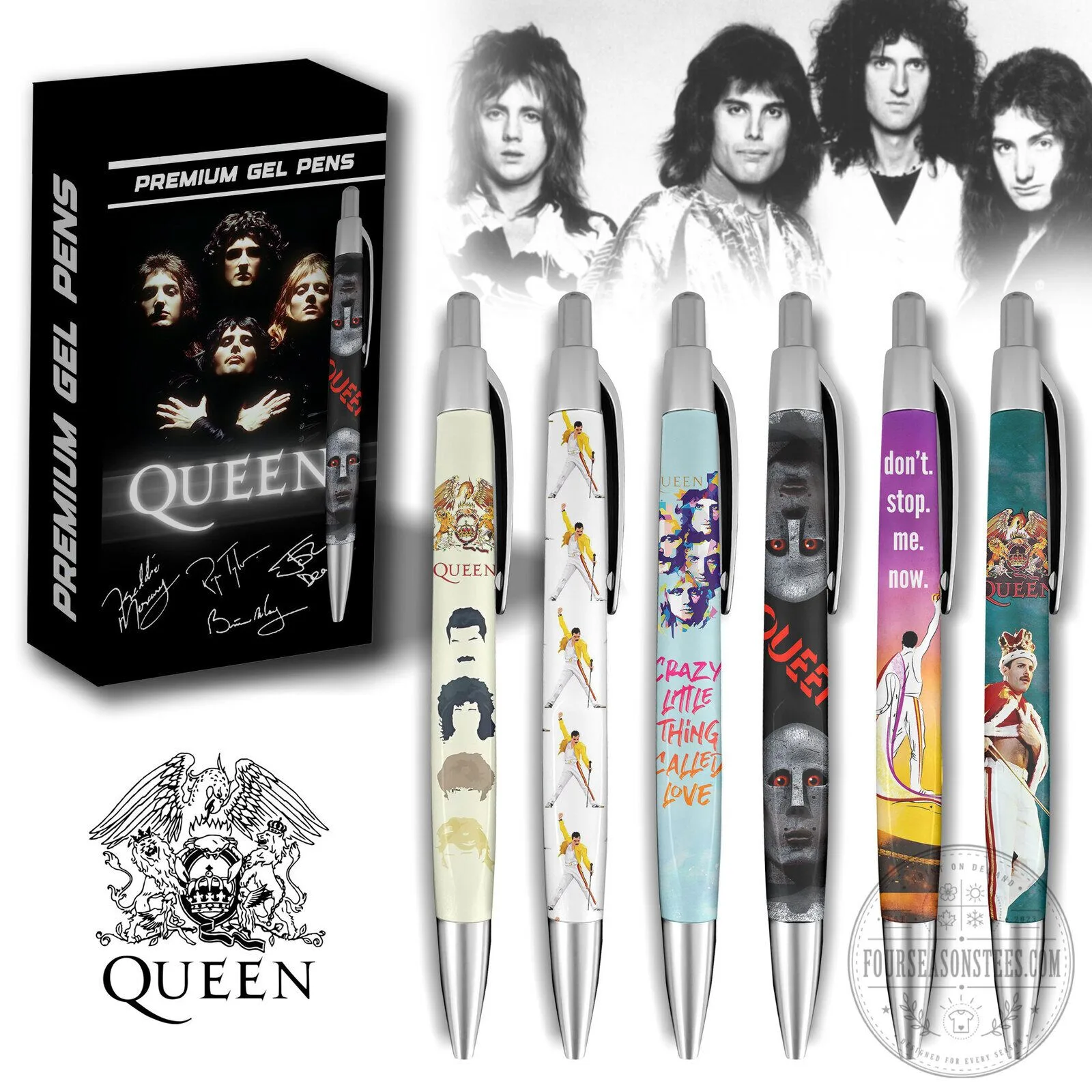 Queen Band Members Don't Stop Me Now Crazy Little Thing Called Love Gel Pen Set