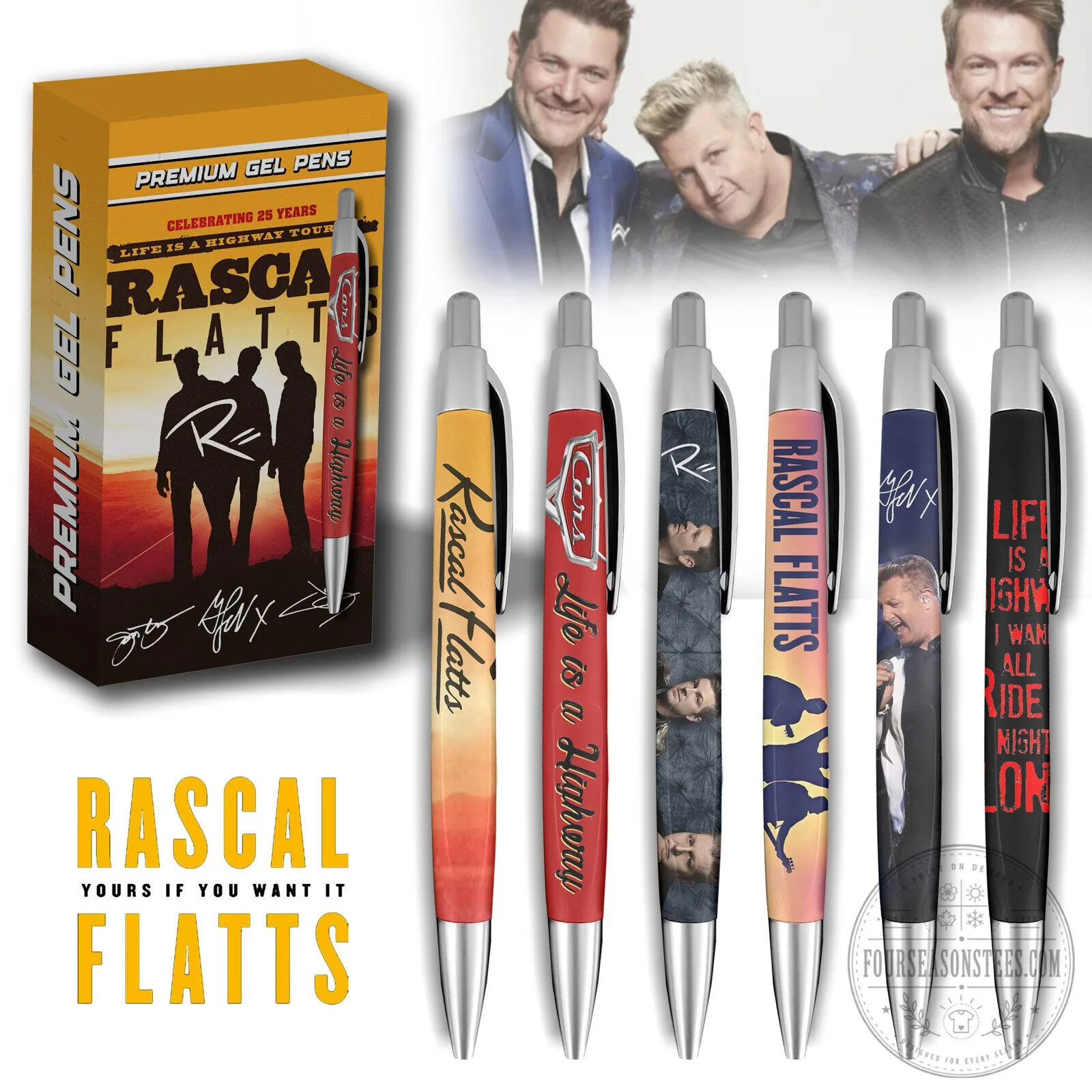 Rascal Flatts Life Is A Highway Tour Premium Gel Pen Set