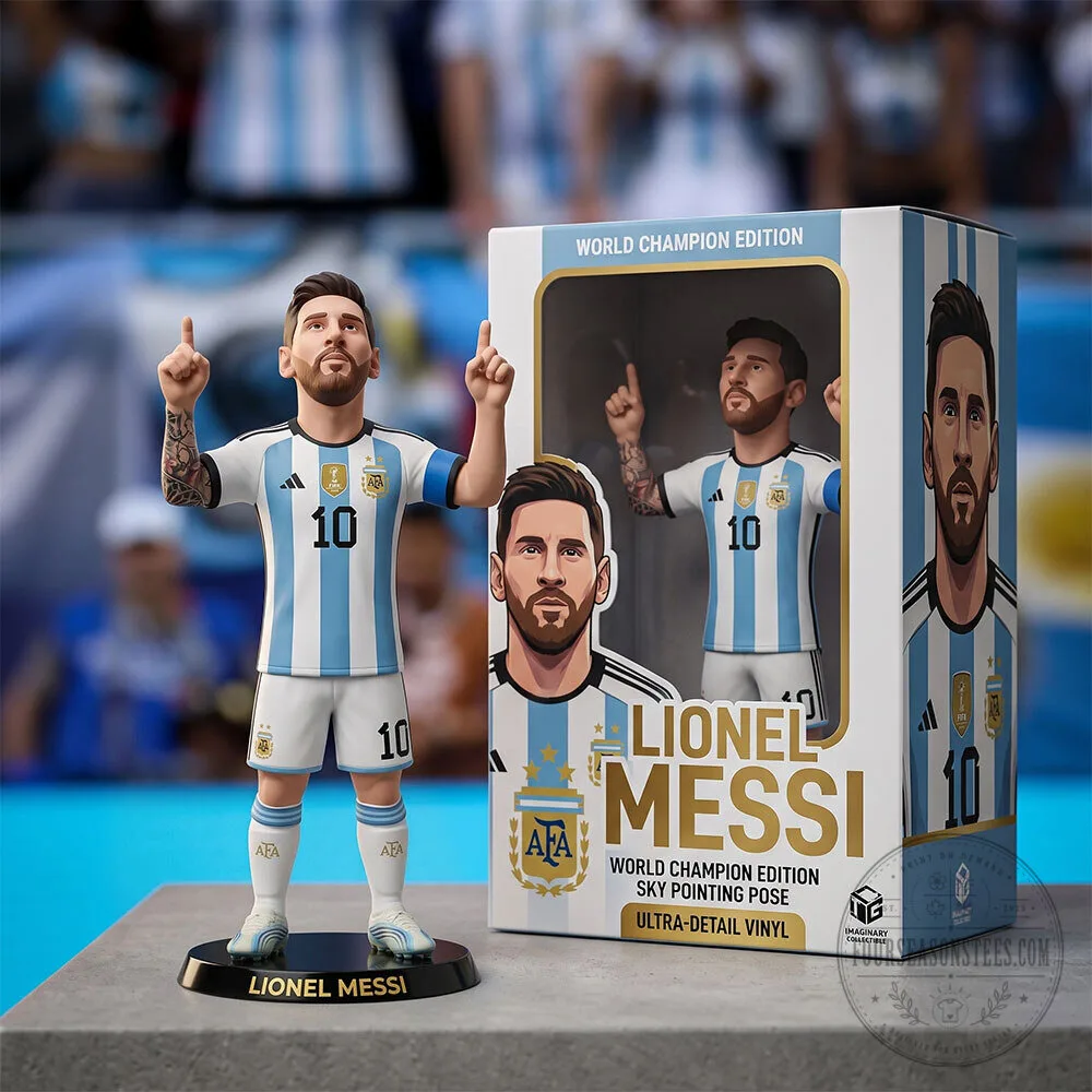 Lionel Messi World Champion Edition Sky Pointing Pose Collectible Figurine