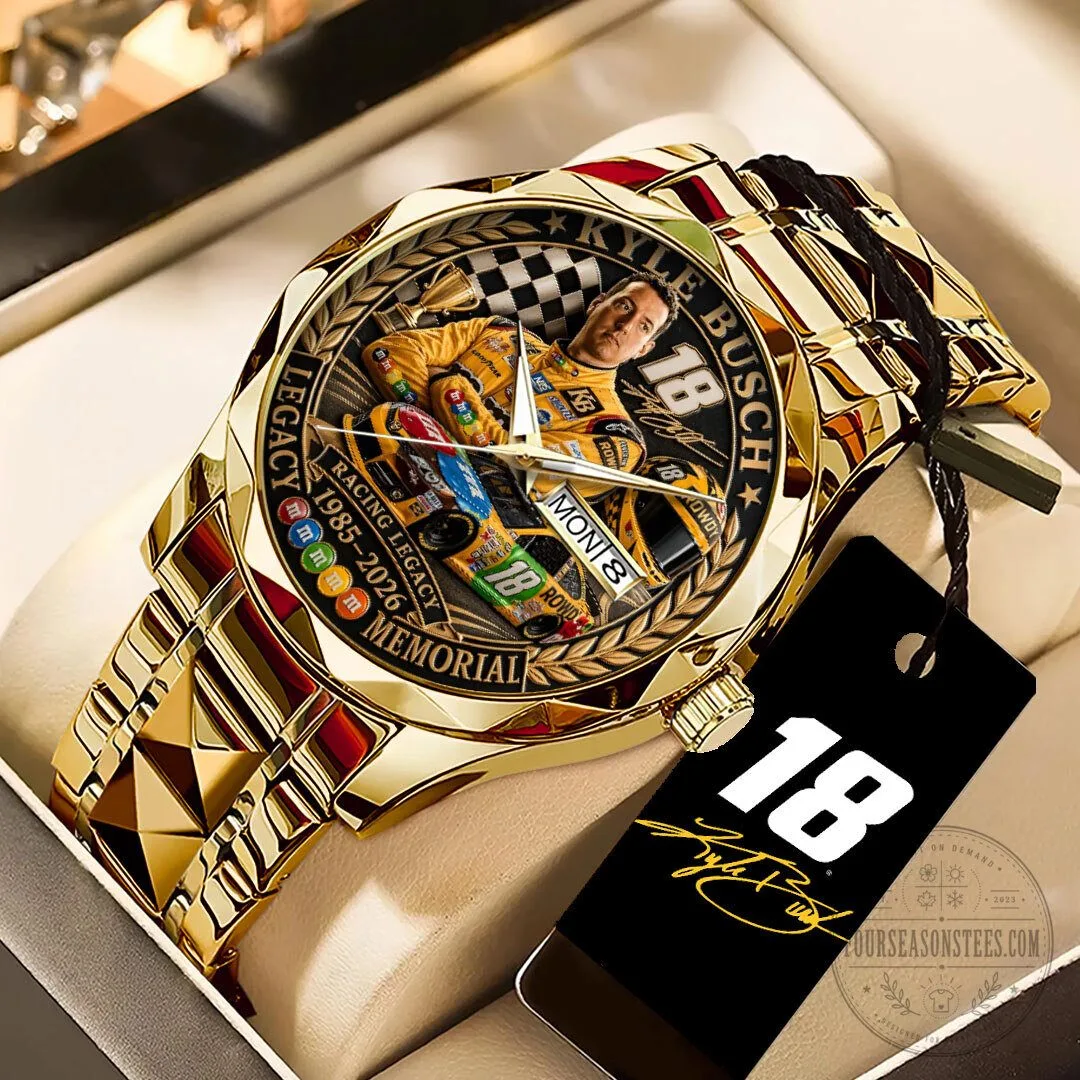 Kyle Busch Racing Legacy Memorial Gold Tone Luxury Watch