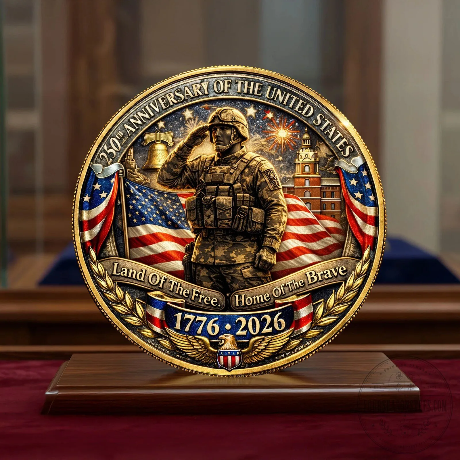 United States 250th Anniversary Soldier Salute Commemorative Coin