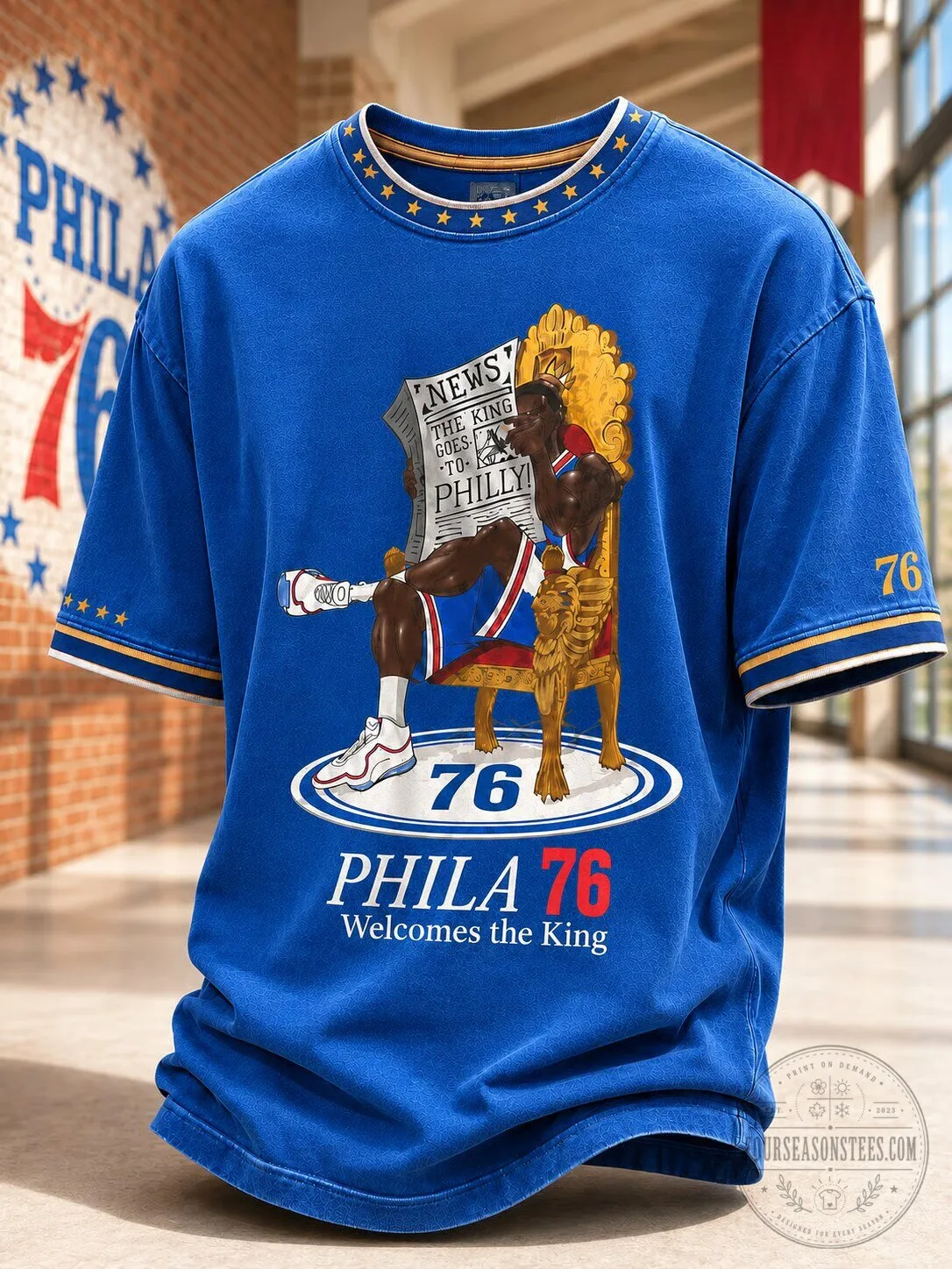 Philly 76 Welcomes The King Basketball Fan Graphic T-Shirt